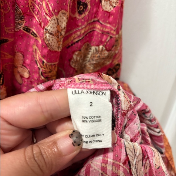 Ulla Johnson Hollyhock Angelica Floral Flutter Sleeve Midi Dress Size 2 - Picture 5 of 5